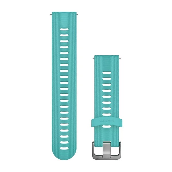 Bracelet de montre (20mm) Bracelet en silicone turquoise avec fermeture en acier inoxydable