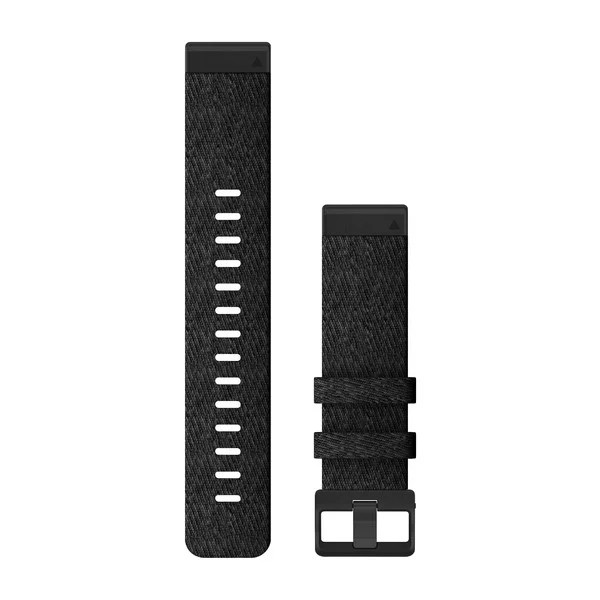Bracelet QuickFit - 22mm Nylon noir chiné pour  Garmin Forerunner 945 LTE 