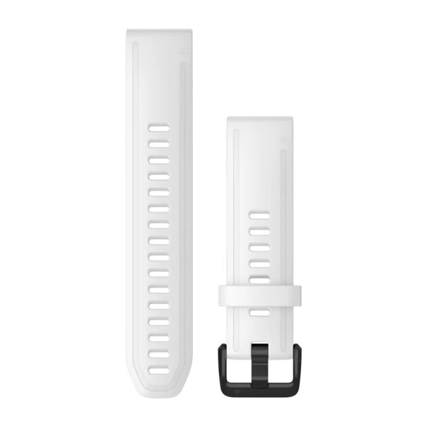 Bracelets QuickFit - 20mm Silicone blanc avec boucle noire pour  fenix 7S 