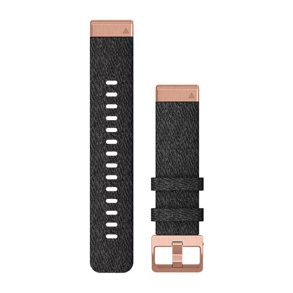 Bracelet QuickFit - 20mm Nylon noir chiné avec boucle cuivrée pour  fenix 7S 