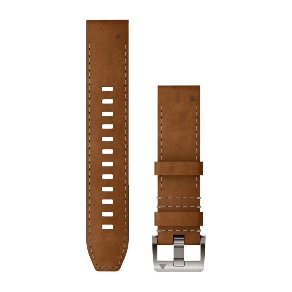 Bracelet de montre QuickFit 22 - Bracelet hybride en cuir/caoutchouc FKM, Marron/Noir