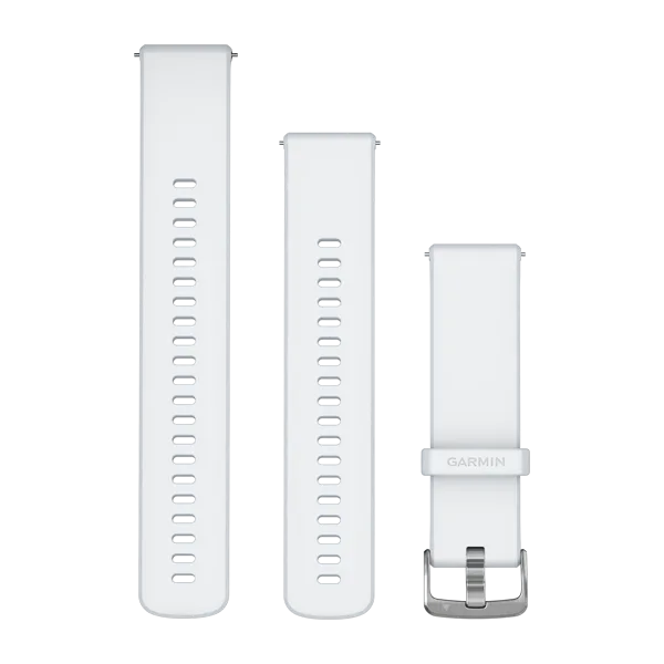 Bracelets à dégagement rapide (22 mm), Blanc avec boucle Silver pour  Garmin Forerunner 745 